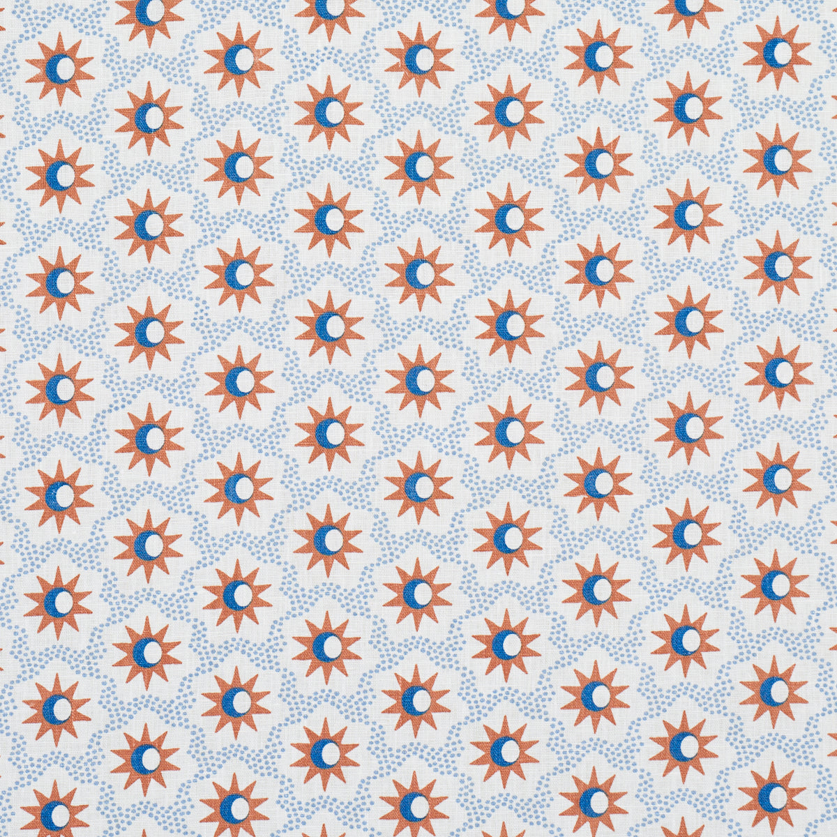 Schumacher Lucie Clay & Blue Fabric Sample 181942