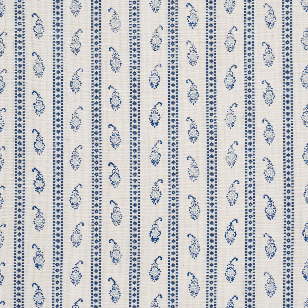 Schumacher Eddie Woven Hand Block Print Blue Fabric 182020