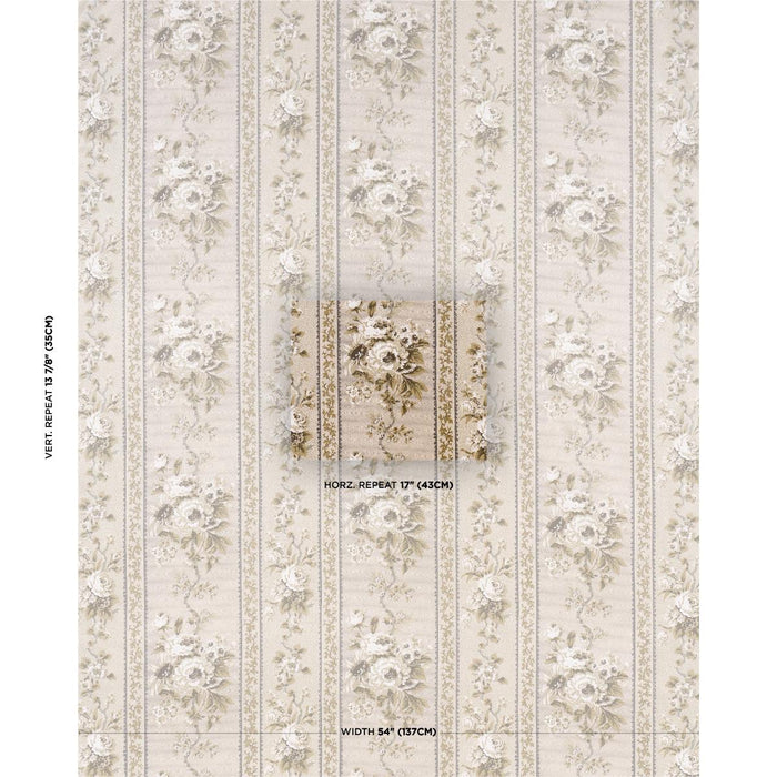 Schumacher Elizabeth Chintz Aqua Fabric Sample 182041