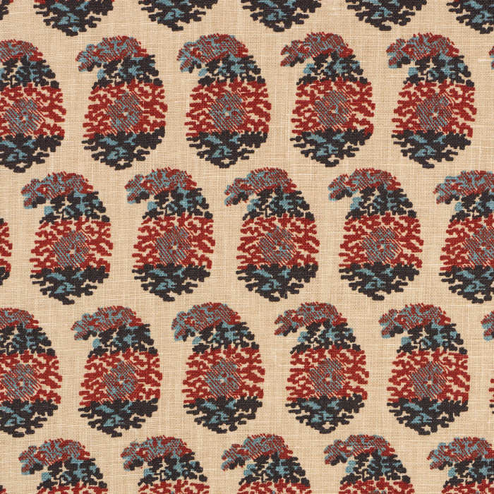 Schumacher Terry Red & Navy Fabric 182061