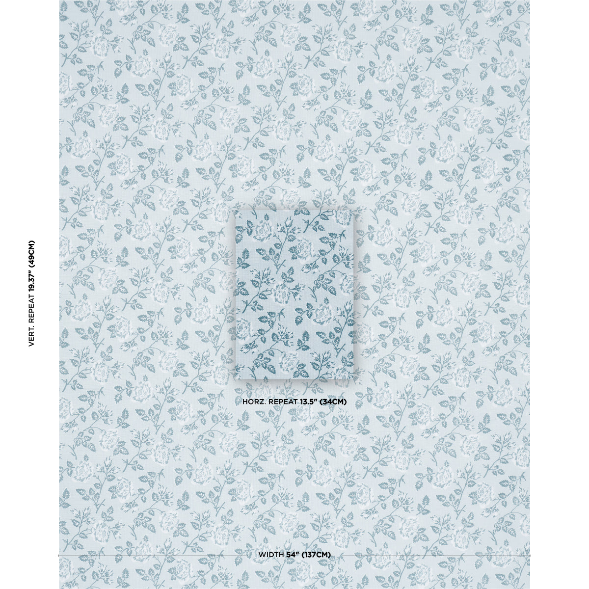 Schumacher Lavinia Blue Fabric Sample 182101