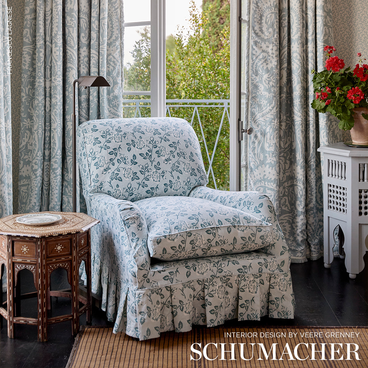 Schumacher Lavinia Blue Fabric 182101