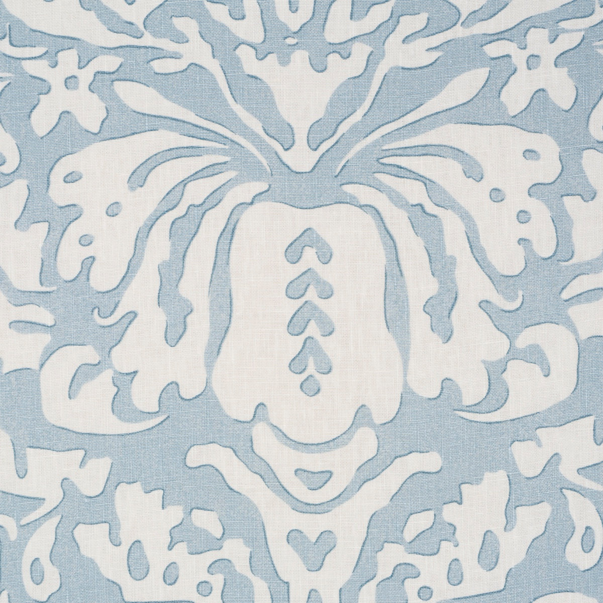 Schumacher Suffolk Damask Blue Fabric 182121