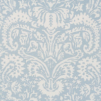 Schumacher Suffolk Damask Blue Fabric 182121