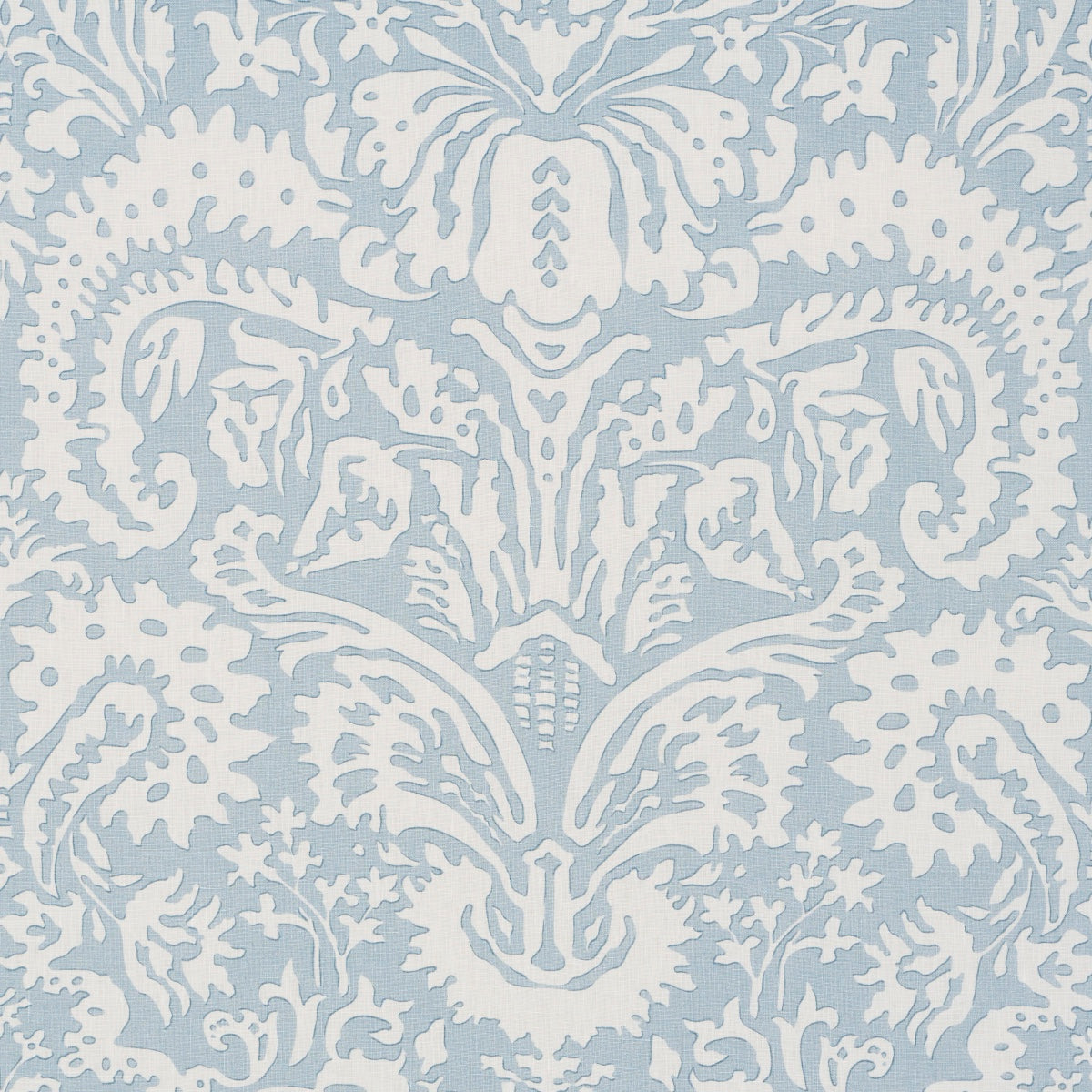 Schumacher Suffolk Damask Blue Fabric Sample 182121