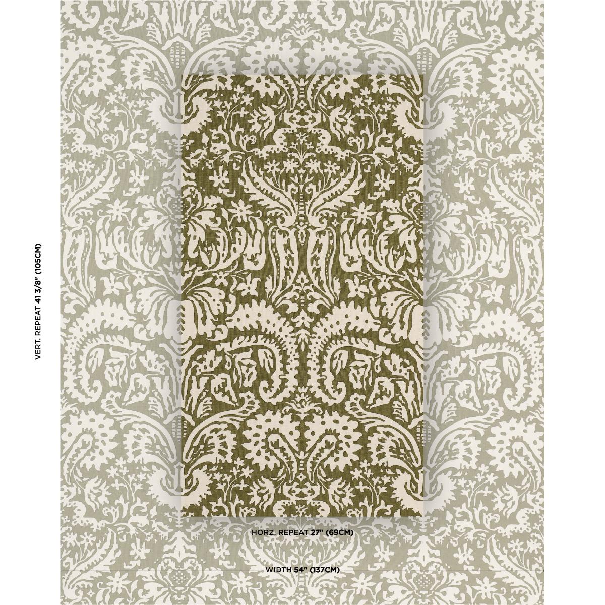 Schumacher Suffolk Damask Blue Fabric 182122