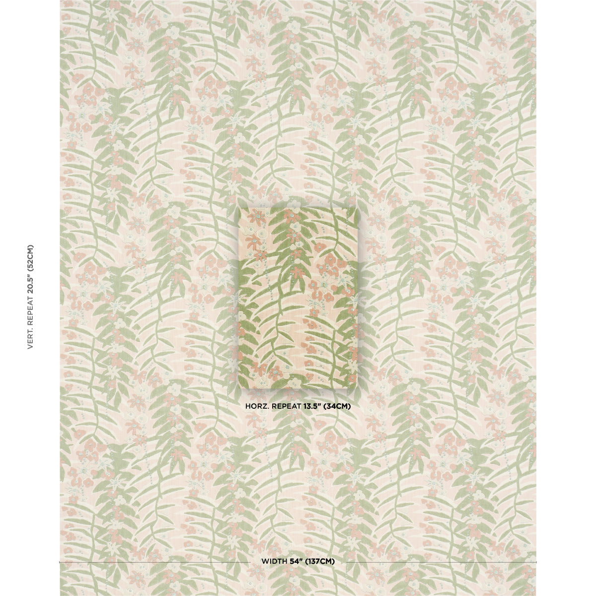 Schumacher Ashbee Botanical Petal Fabric Sample 182150