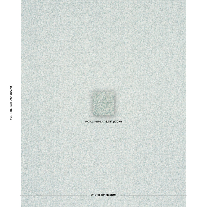 Schumacher Willow Leaf Aqua Fabric Sample 182180