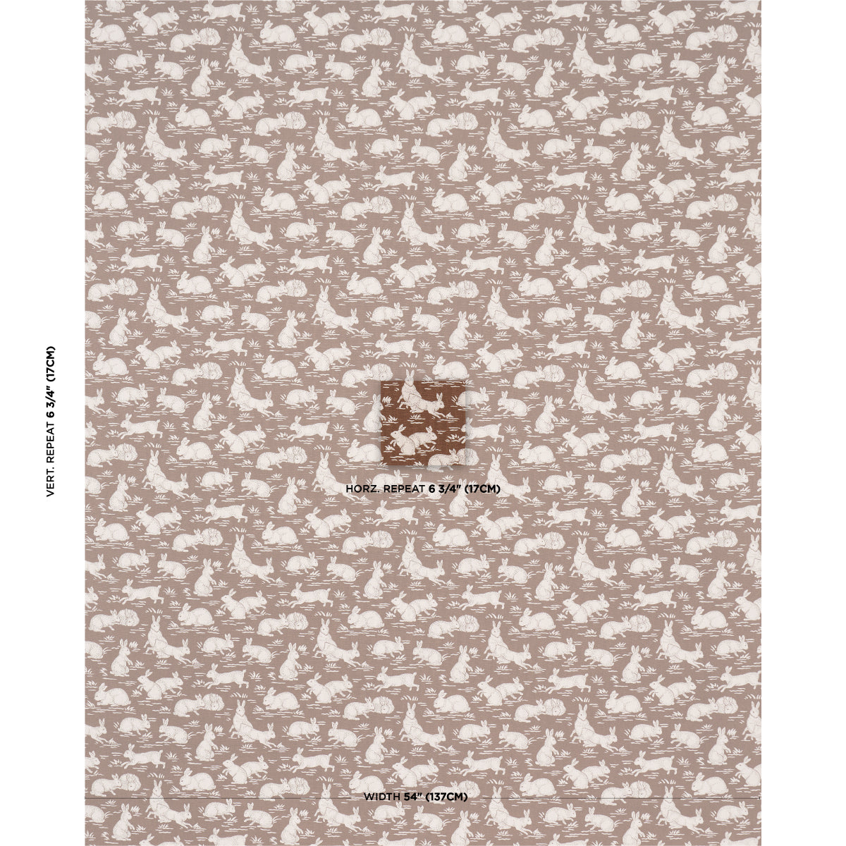 Schumacher Cottontails Chestnut Fabric Sample 182241