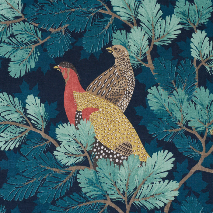 Schumacher Covey Hedge Midnight Fabric Sample 182252