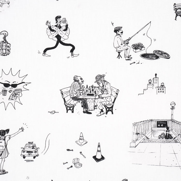 Schumacher Joana Avillez's Street Scenes Black & White Fabric Sample 182331