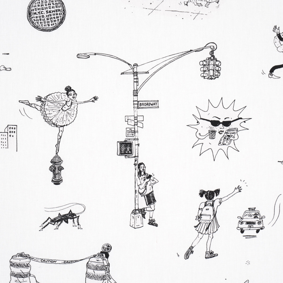 Schumacher Joana Avillez's Street Scenes Black & White Fabric 182331