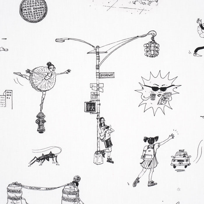 Schumacher Joana Avillez's Street Scenes Black & White Fabric 182331