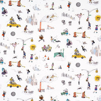 Schumacher Joana Avillez's Street Scenes Multicolor On White Fabric 182332