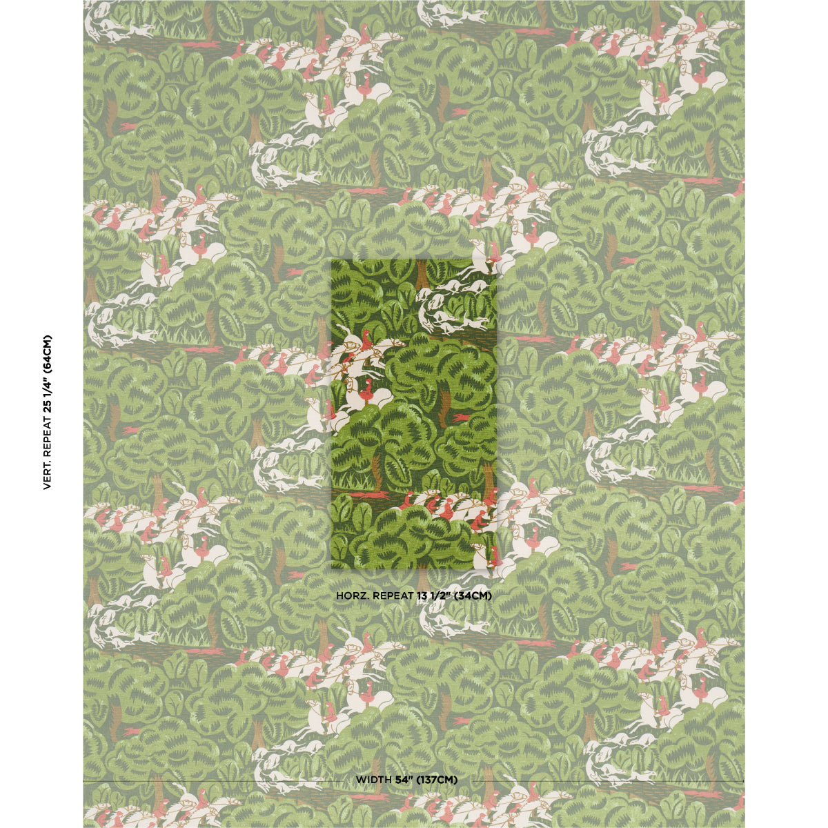 Schumacher Margaret Schloeman's Fox Chase Forest Fabric Sample 182340