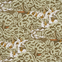Schumacher Margaret Schloeman's Fox Chase Sage & Soft Brown Fabric 182342