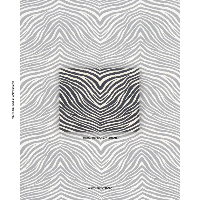 Schumacher Blixen Velvet Graphite Fabric Sample 182440