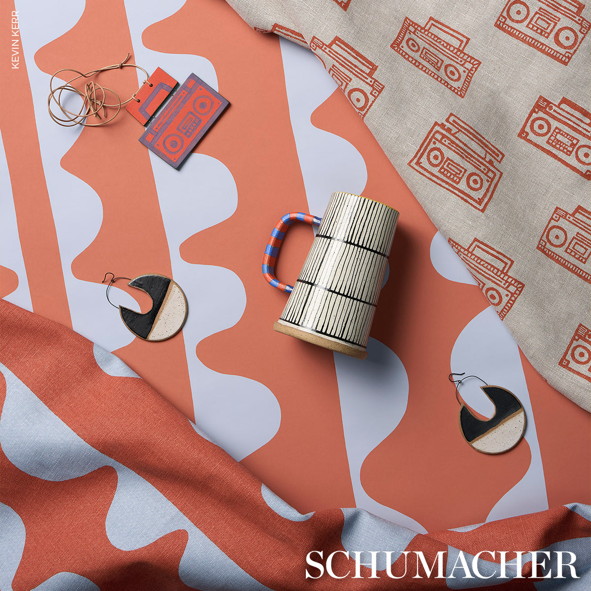 Schumacher Ode Hand Block Crush Fabric 182451