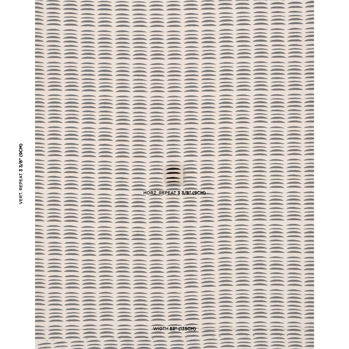 Schumacher Parable Hand Block Charcoal Fabric Sample 182471