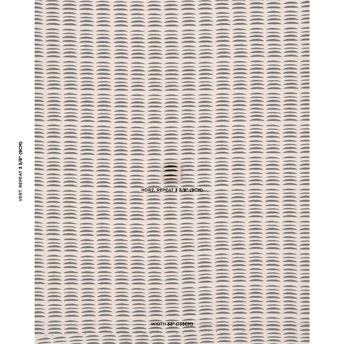 Schumacher Parable Hand Block Charcoal Fabric Sample 182471