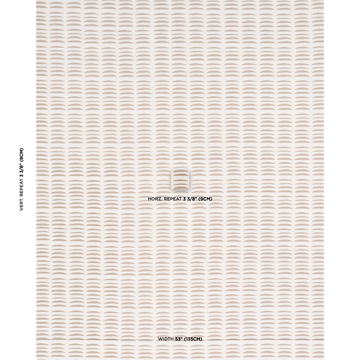 Schumacher Parable Hand Block Sand Fabric Sample 182472
