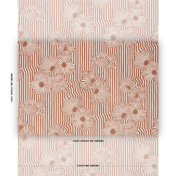 Schumacher Chaney Floral Terracotta Fabric 182540