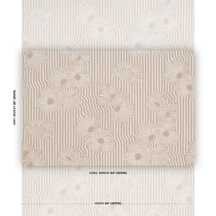 Schumacher Chaney Floral Sand Fabric Sample 182541