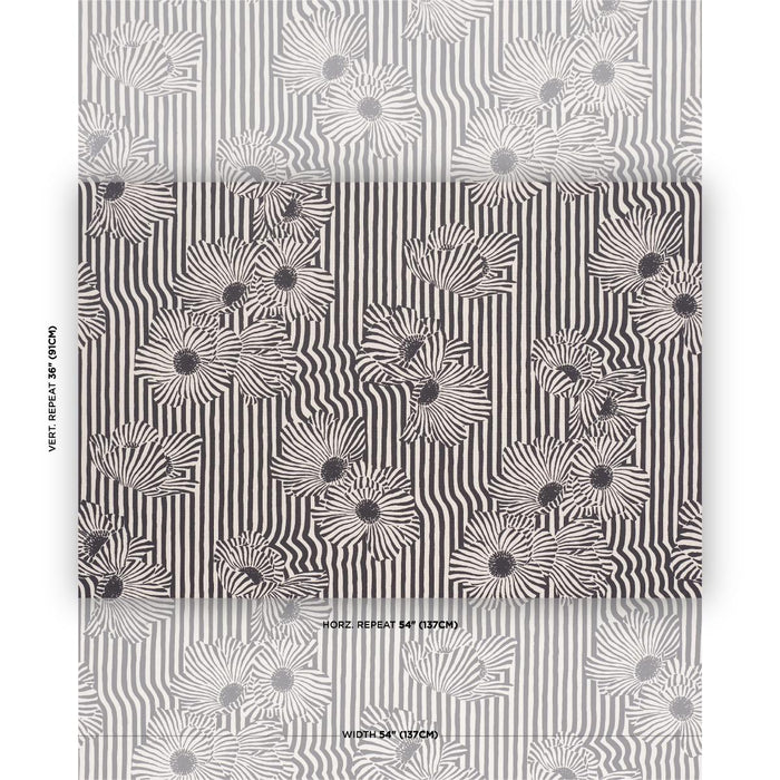 Schumacher Chaney Floral Carbon Fabric 182542