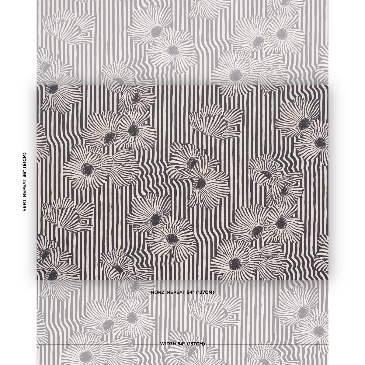 Schumacher Chaney Floral Carbon Fabric Sample 182542