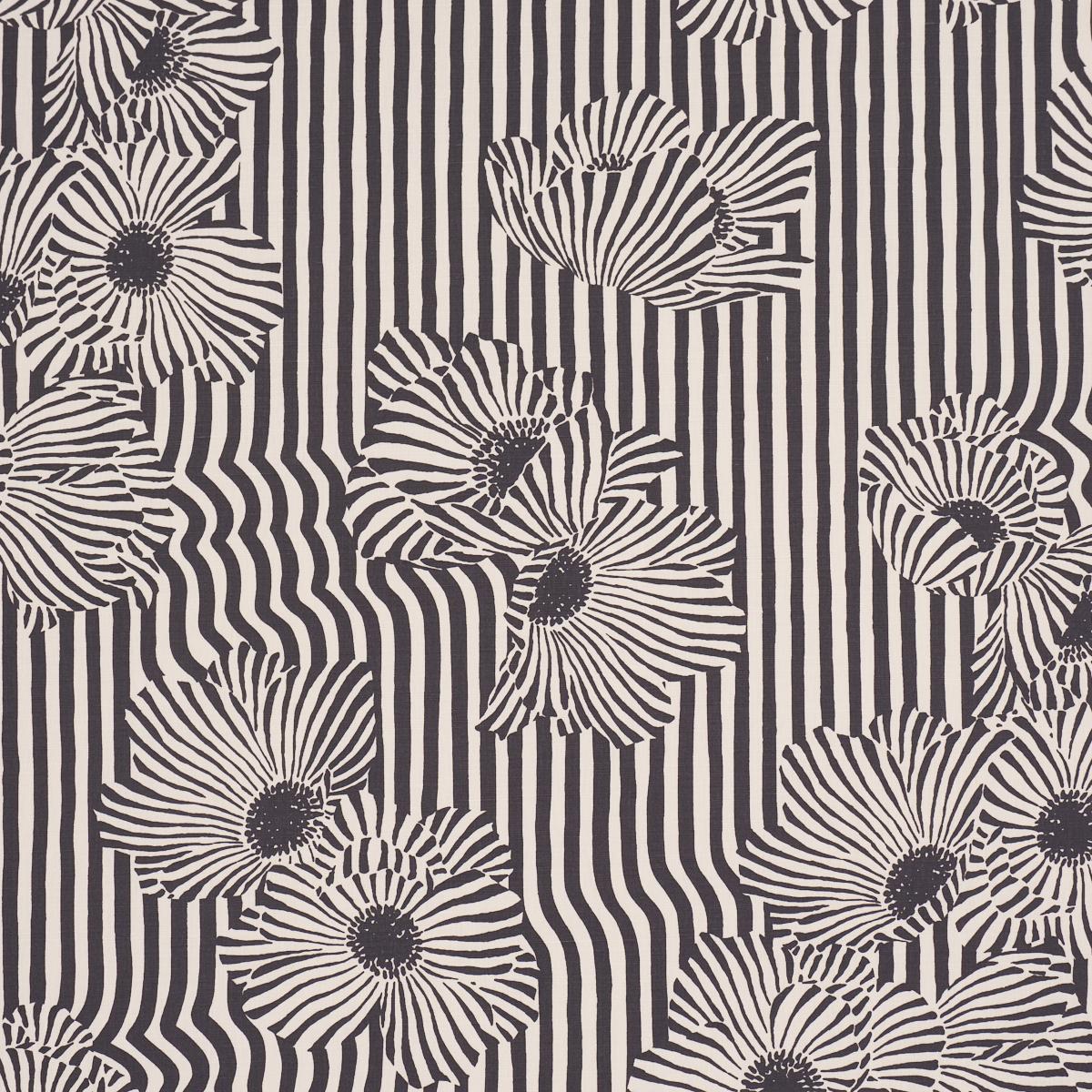 Schumacher Chaney Floral Carbon Fabric Sample 182542