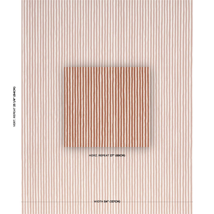 Schumacher Chaney Stripe Terracotta Fabric 182551