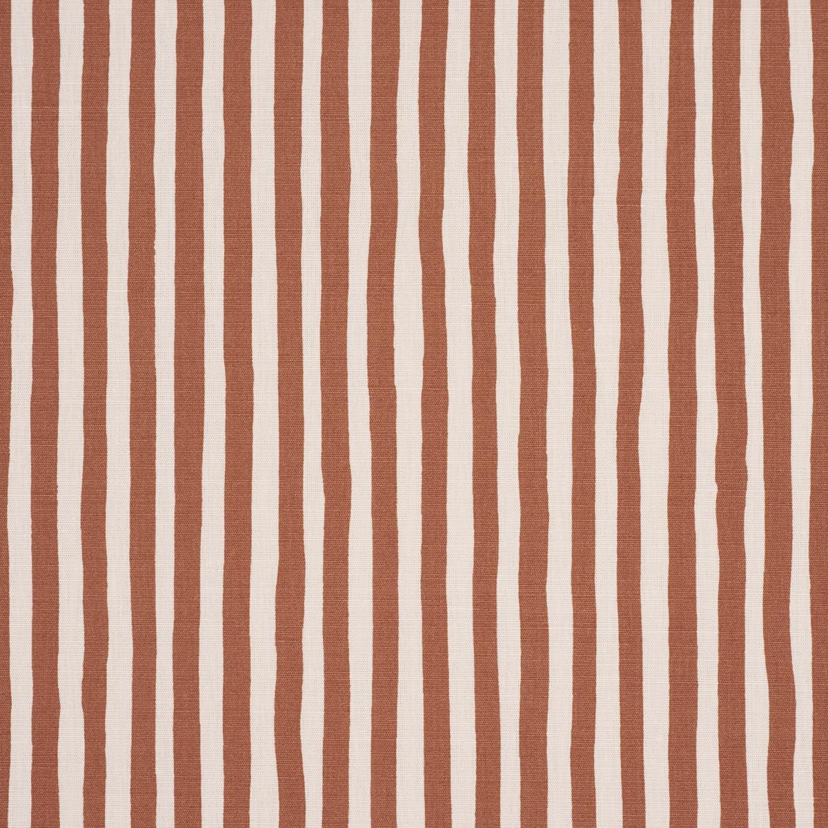Schumacher Chaney Stripe Terracotta Fabric 182551
