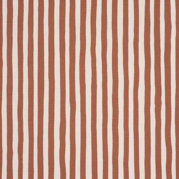 Schumacher Chaney Stripe Terracotta Fabric 182551