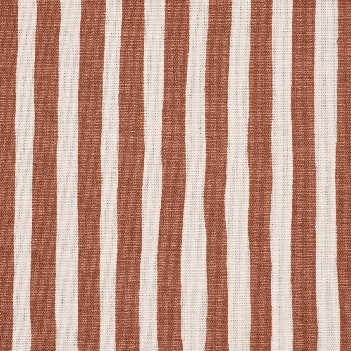 Schumacher Chaney Stripe Terracotta Fabric 182551