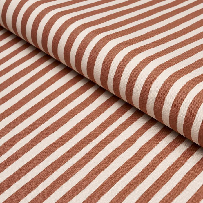 Schumacher Chaney Stripe Terracotta Fabric 182551