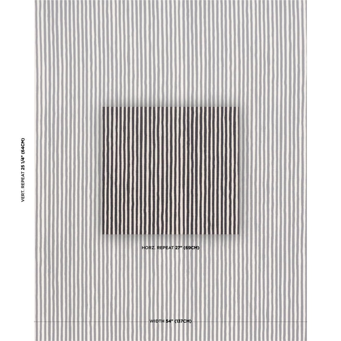 Schumacher Chaney Stripe Carbon Fabric 182552