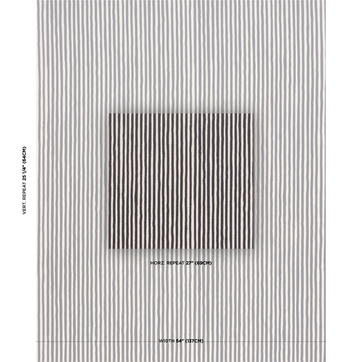 Schumacher Chaney Stripe Carbon Fabric Sample 182552