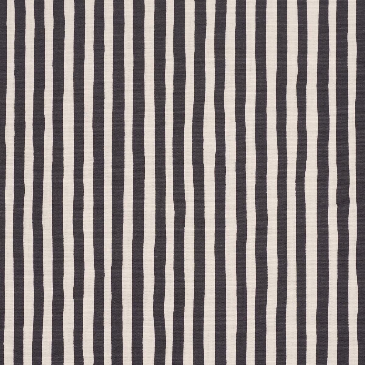 Schumacher Chaney Stripe Carbon Fabric 182552