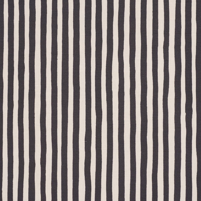 Schumacher Chaney Stripe Carbon Fabric 182552