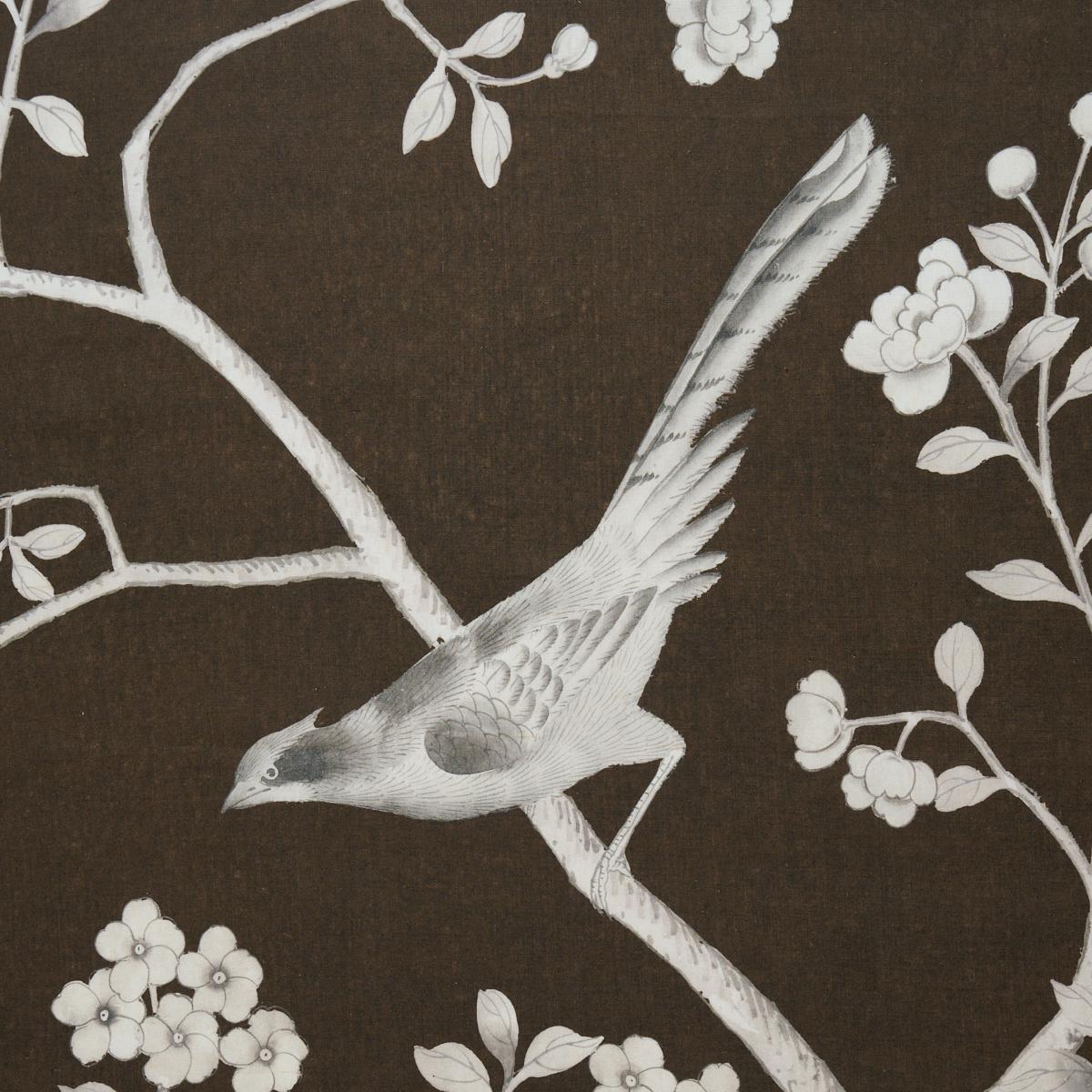 Schumacher Chinois Palais Chocolate Fabric Sample 182560