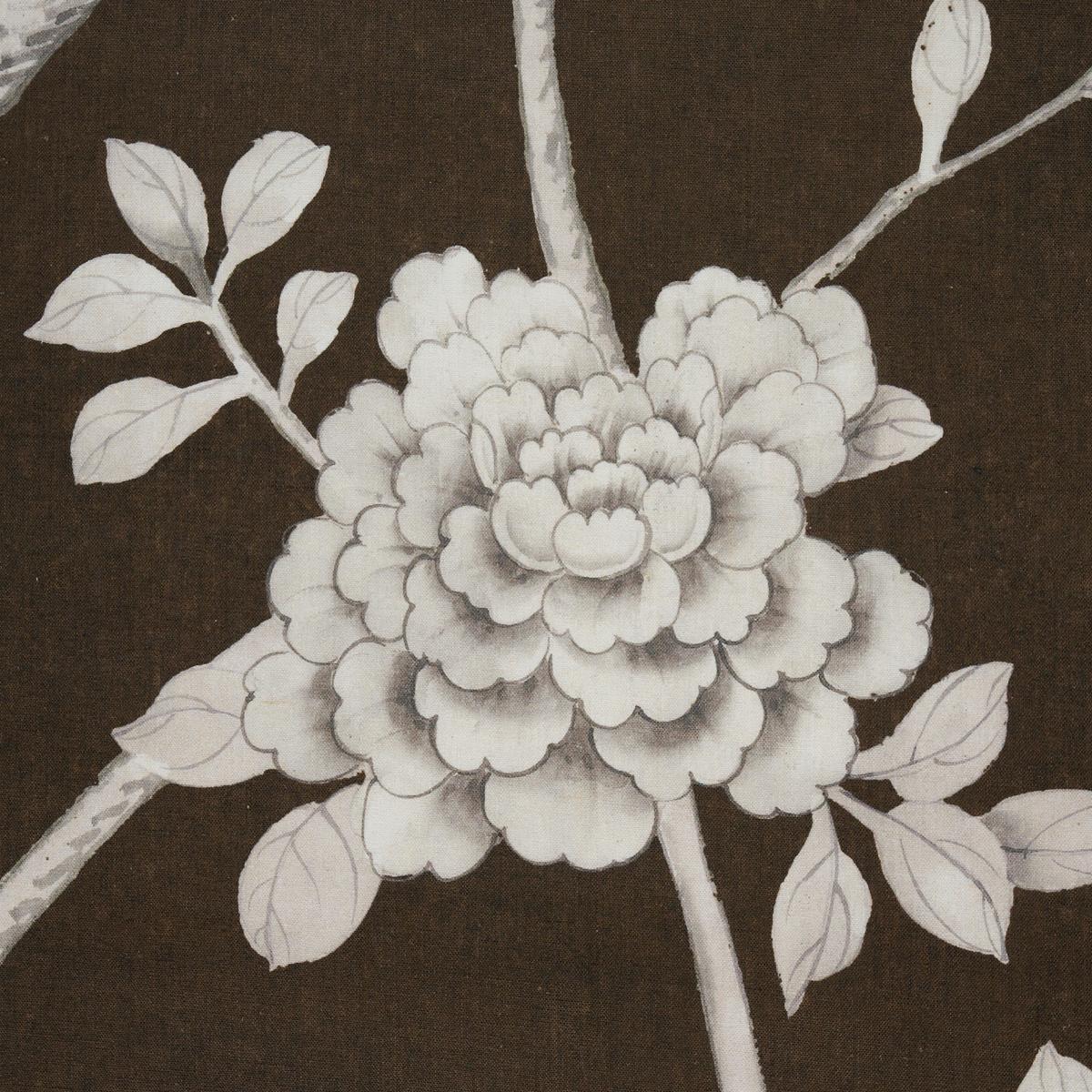 Schumacher Chinois Palais Chocolate Fabric Sample 182560