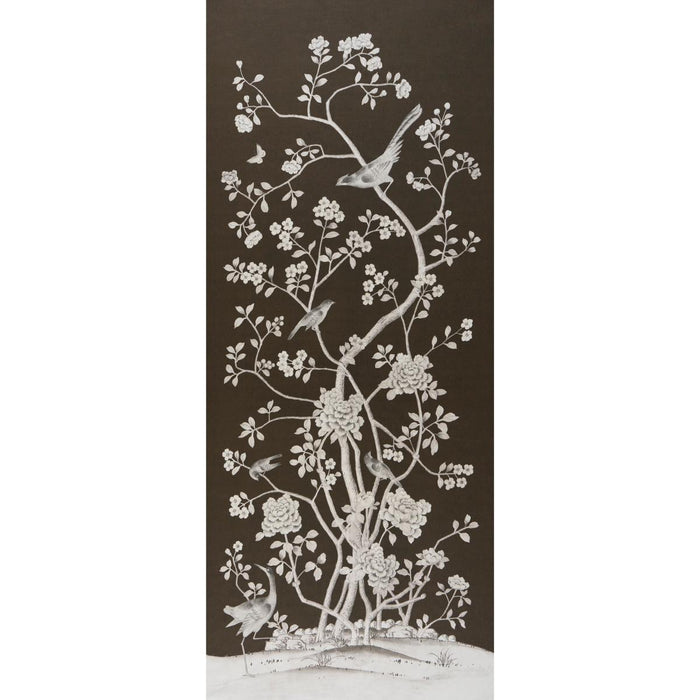 Schumacher Chinois Palais Chocolate Fabric Sample 182560