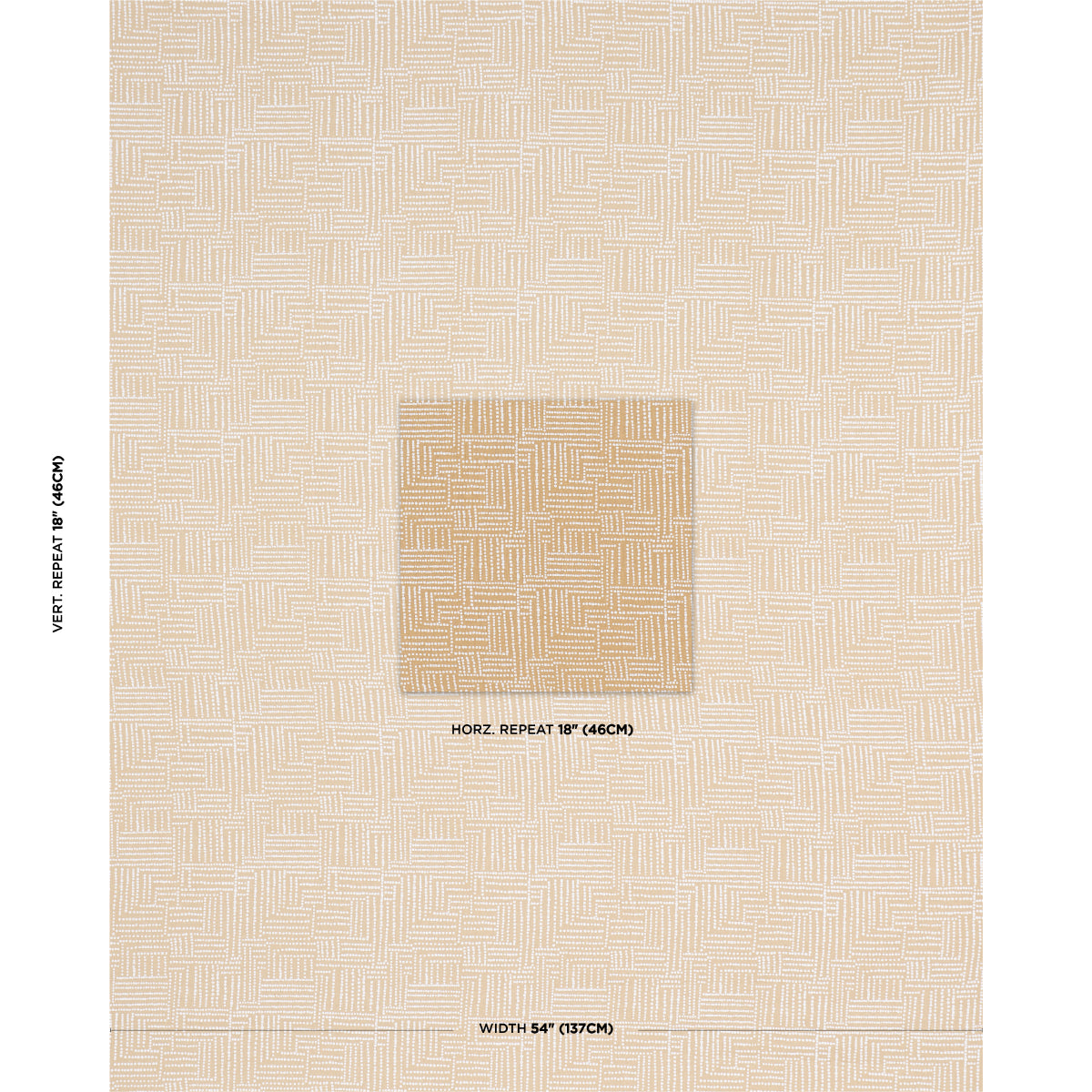 Schumacher Coco Hand Screen Print Sunbleached Ochre Fabric 182581