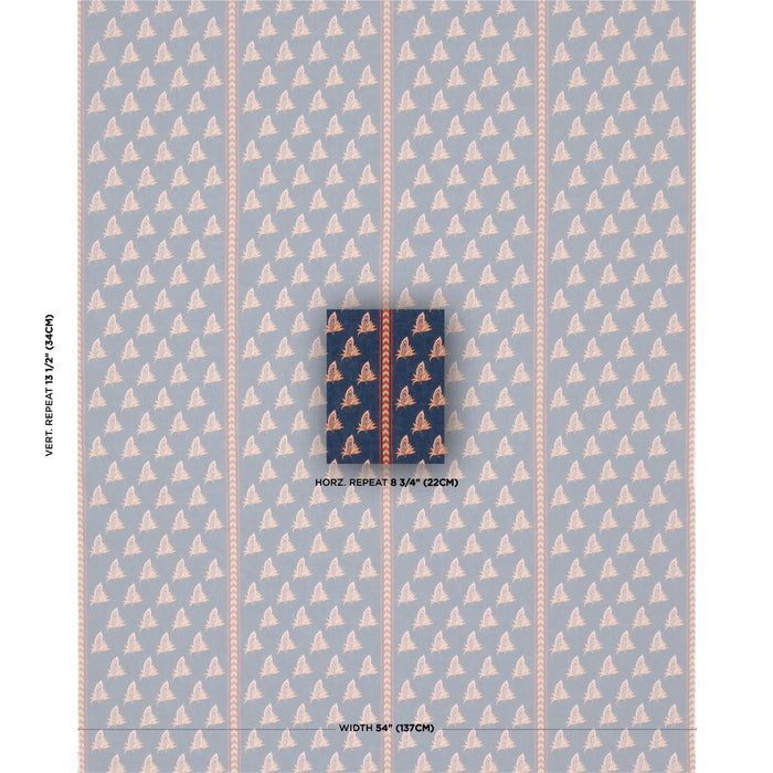 Schumacher Bangalore Imagination Bleu Fabric 182600
