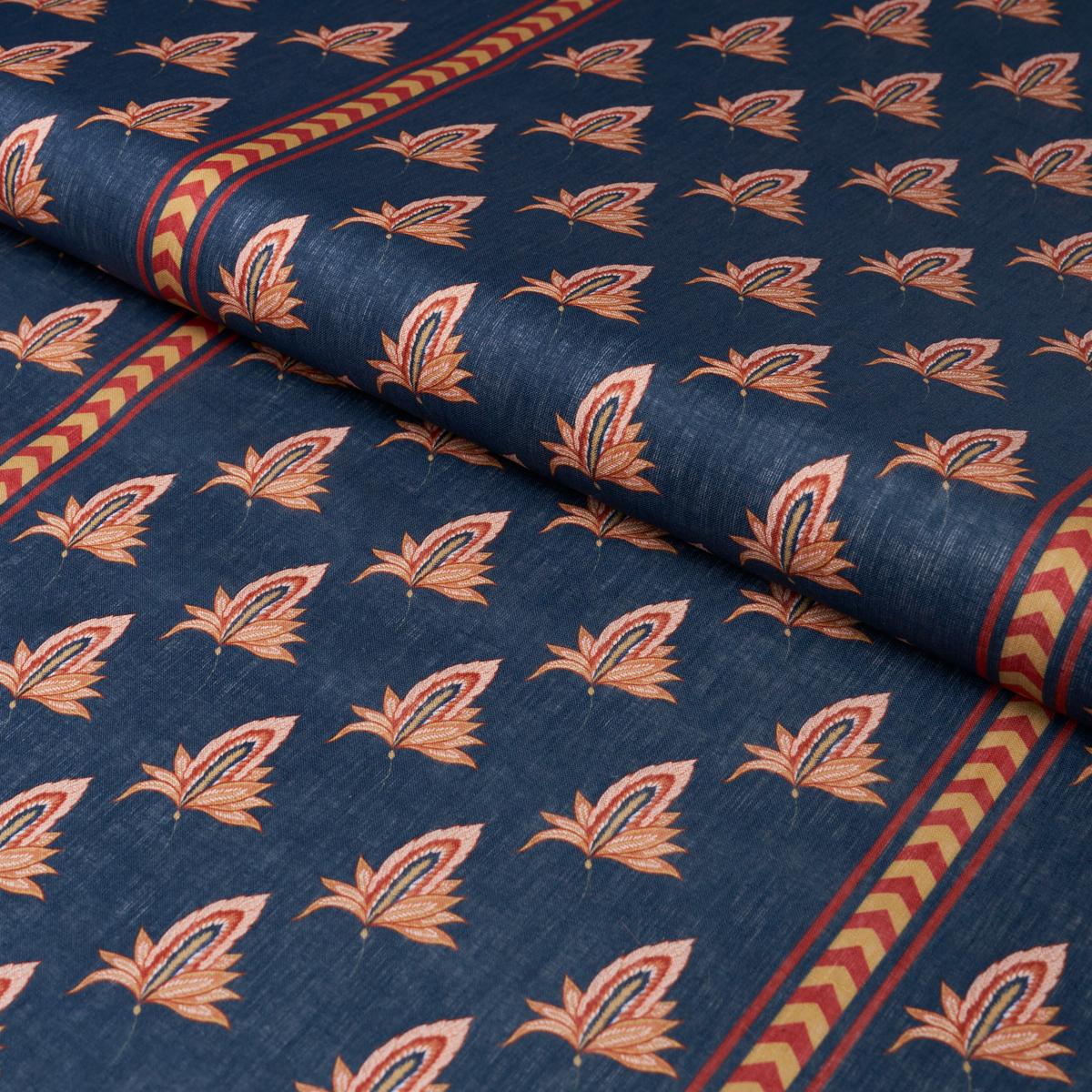 Schumacher Bangalore Imagination Bleu Fabric 182600