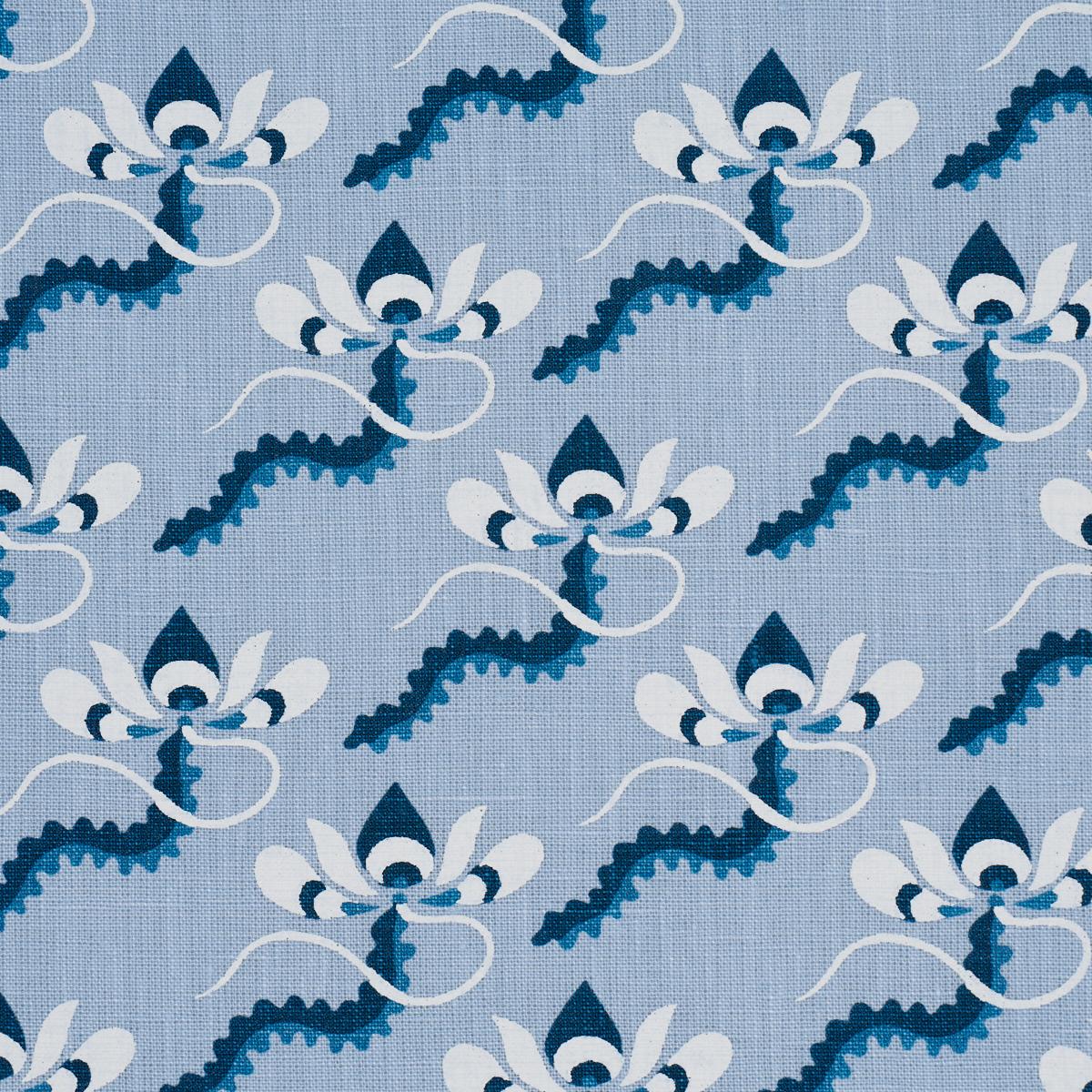 Schumacher Bombay Rainbow Bleu Fabric 182611
