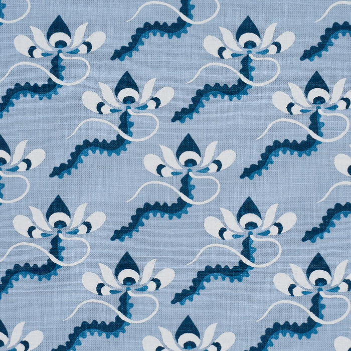 Schumacher Bombay Rainbow Bleu Fabric 182611