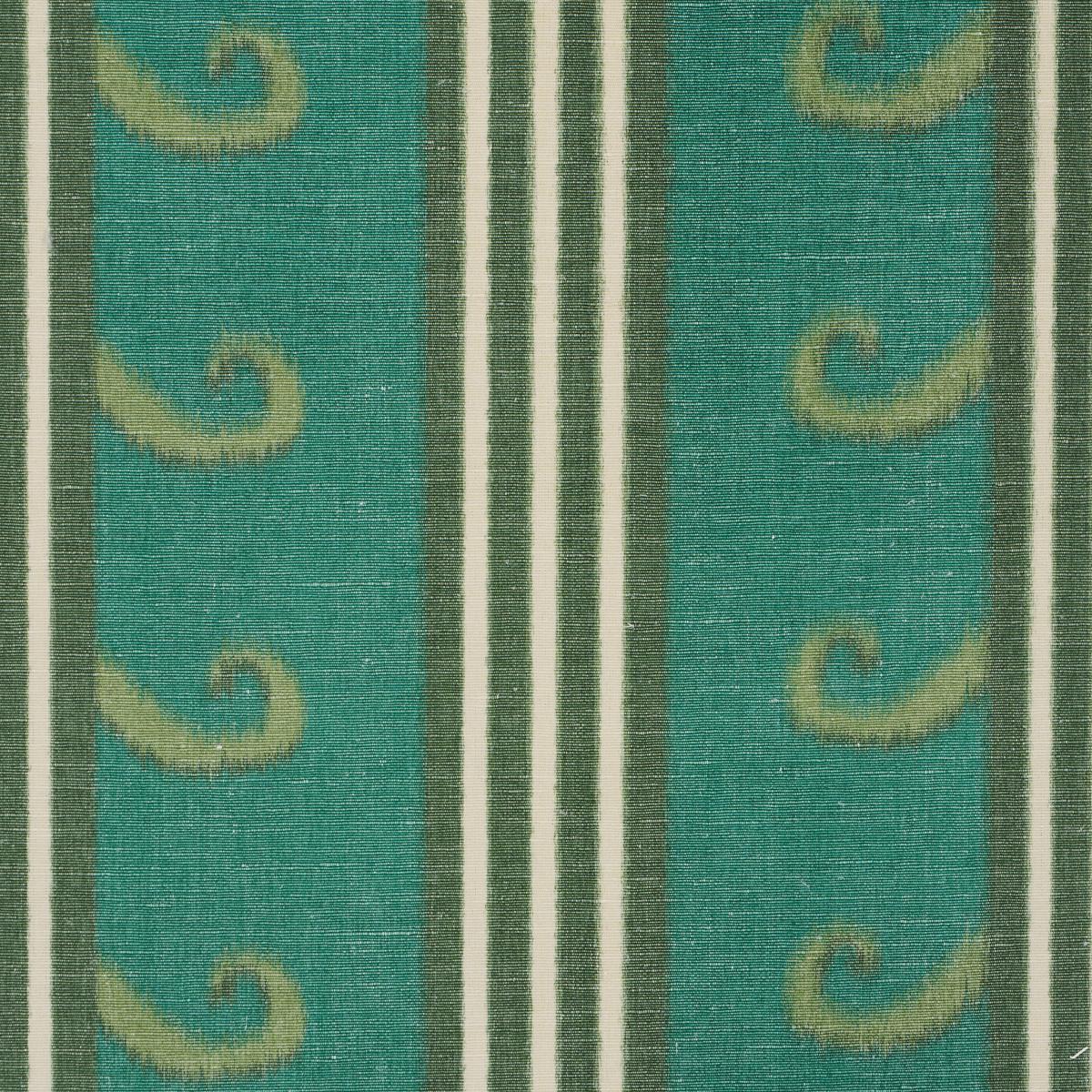 Schumacher Roman Reverie Teal & Leaf Fabric 182630
