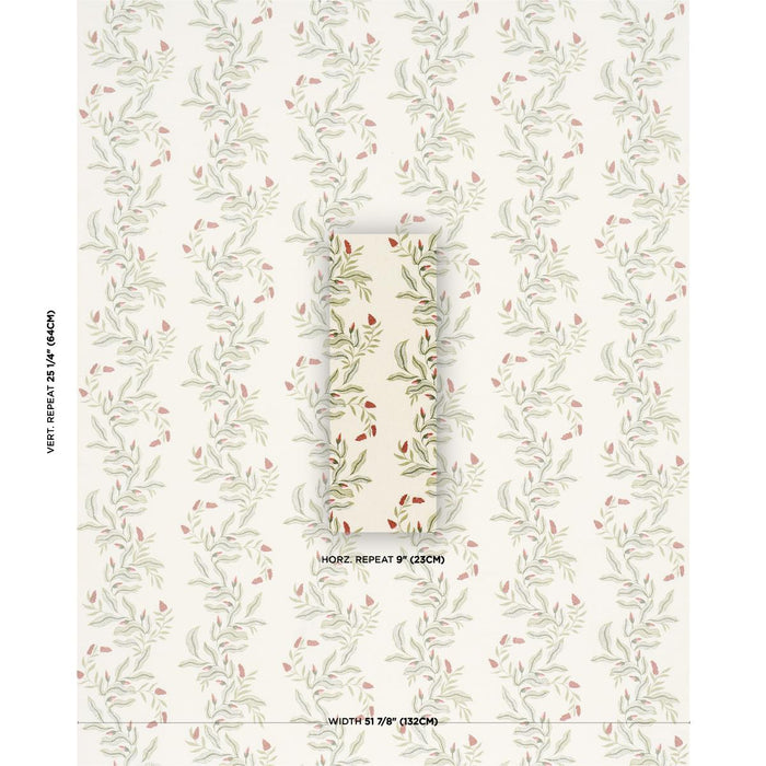 Schumacher Vagary Vines Watermelon Fabric 182642