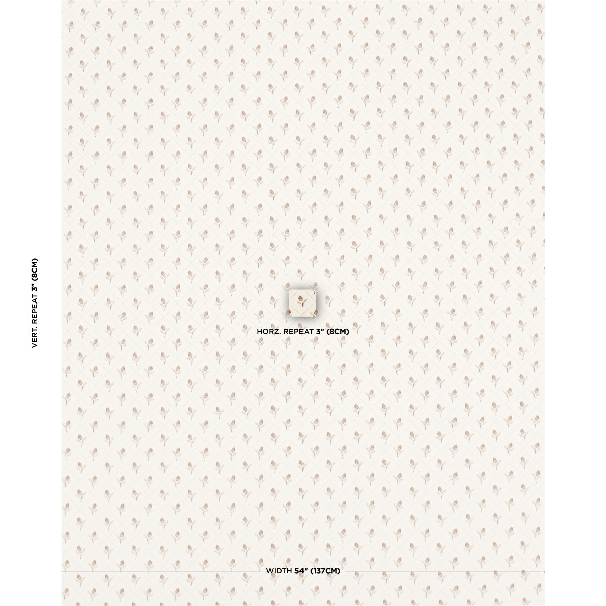 Schumacher Holden Hand Print Cream Fabric Sample 182670